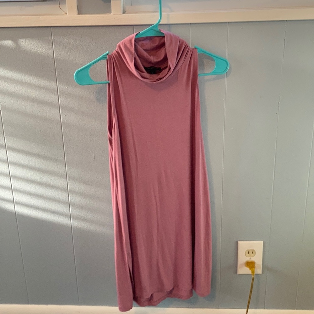 Burnt Raspberry Long Cowl Neck Tank